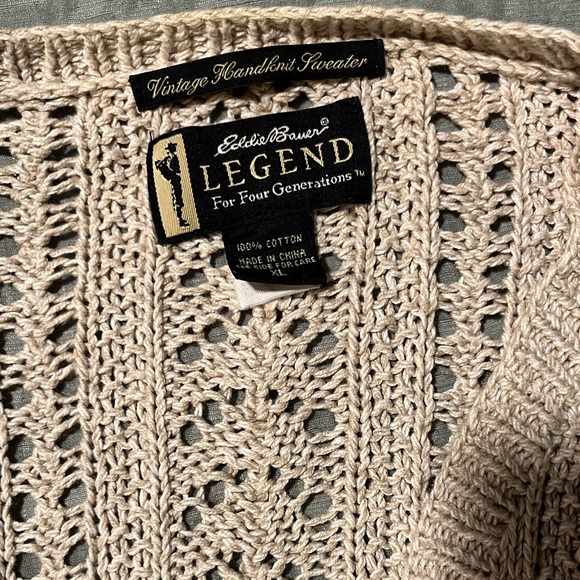 Eddie Bauer Beige Handknit Sweater - Picture 2 of 2